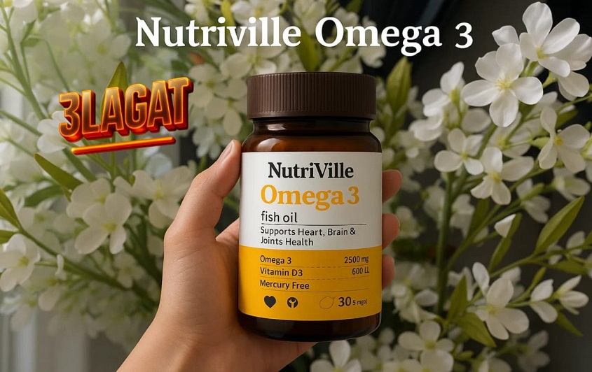 Nutriville Omega 3 | نيوترفيل أوميجا 3 مكمل أوميجا 3 بتركيز DHA و EPA عالي لدعم صحة الجسم