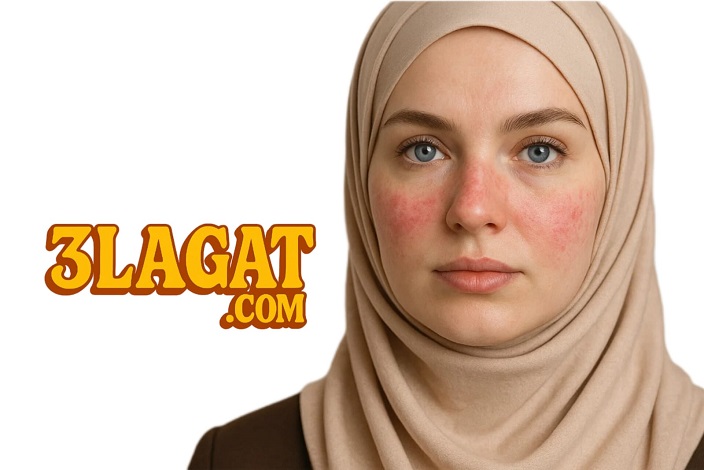 صورة توضح شكل الوردية Rosacea