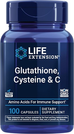جلوتاثيون لتفتيح البشرة - Life Extension Glutathione, Cysteine & C كبسولات