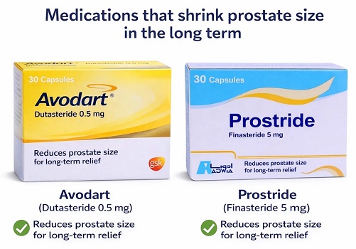 المجموعة الثالثة: أدوية تقليل حجم البروستاتا على المدى الطويل.